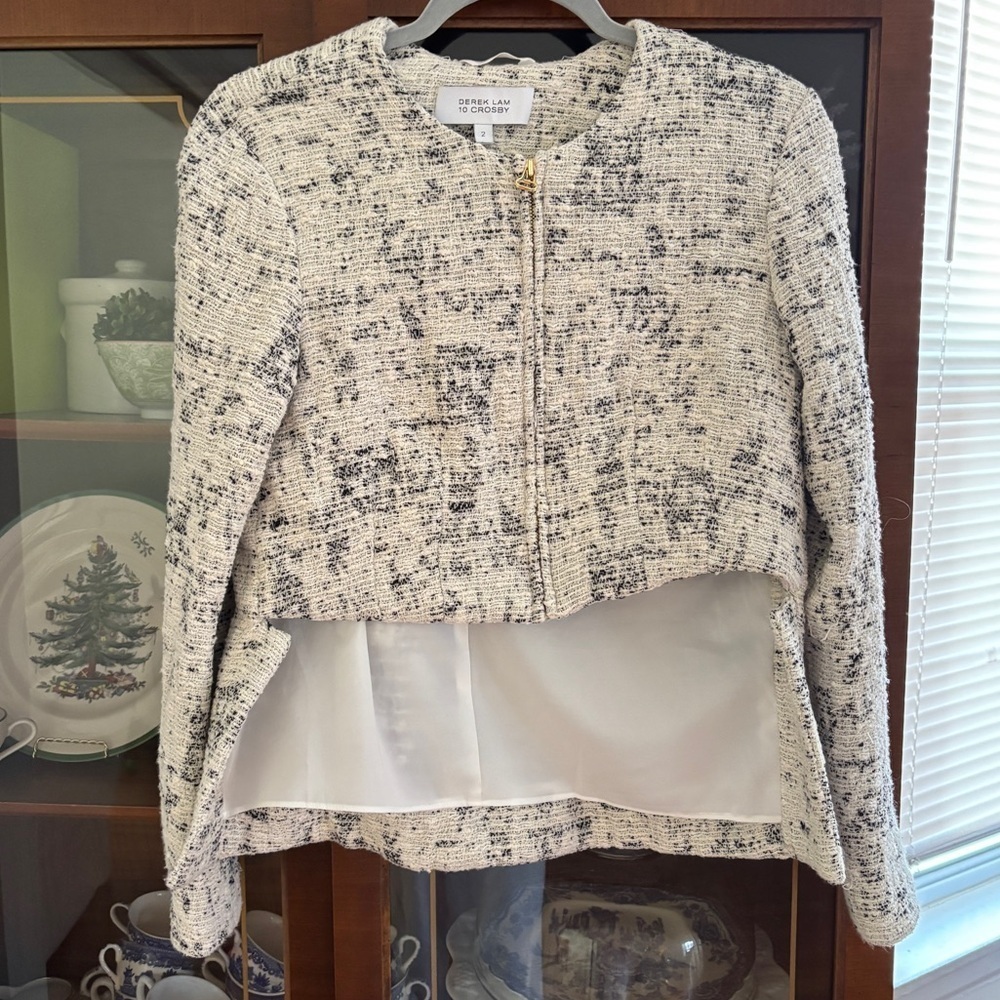 Derek Lam 10 Crosby High Low Tweed Jacket Womens Size 2 - Picture 2 of 8